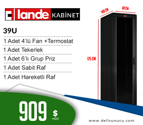 39U 600x1000x1920mm Lande DYNAmic Dikili Tip Rack Server Kabinet (PDDM3961)