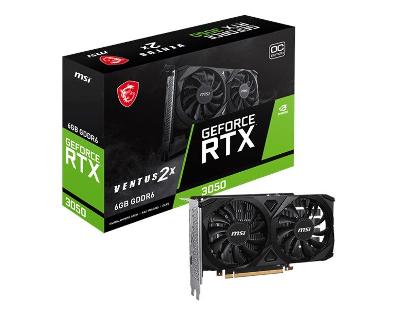 MSI GeForce RTX 3050 Ventus 2X 6G OC GDDR6 96Bit