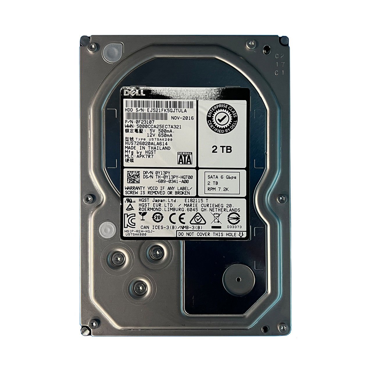 DELL 2TB Sata 7.2K 3.5'' NON-HOTPLUG HDD * (T150-R250 UYUMLU)